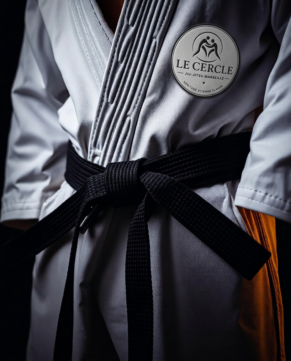 Détail d'une ceinture noire